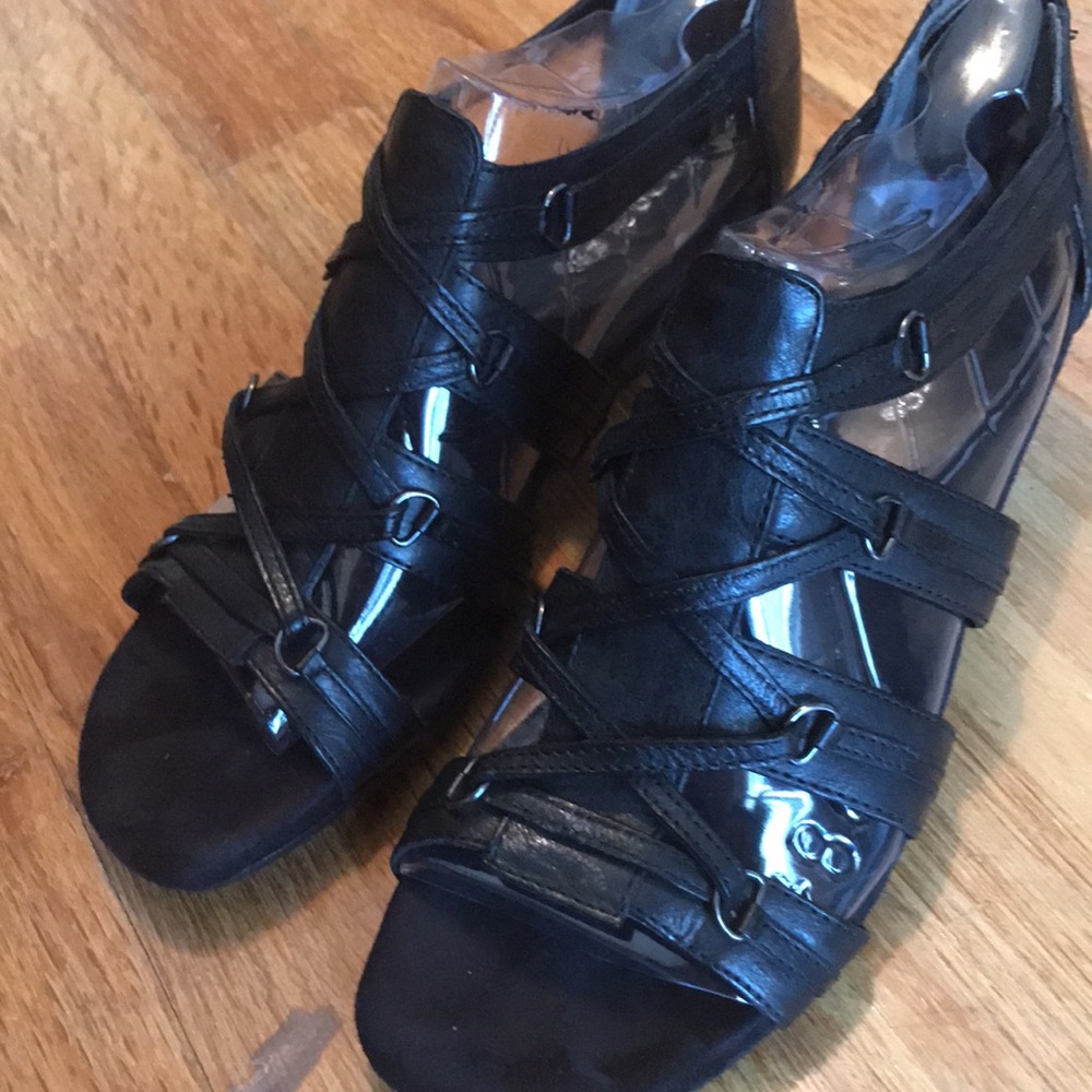 Aerosoles yetiquette black leather gladiator sandal - Picture 10 of 11